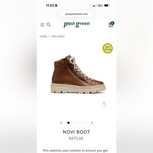 Paul Green Tan Leather High-Top Boots